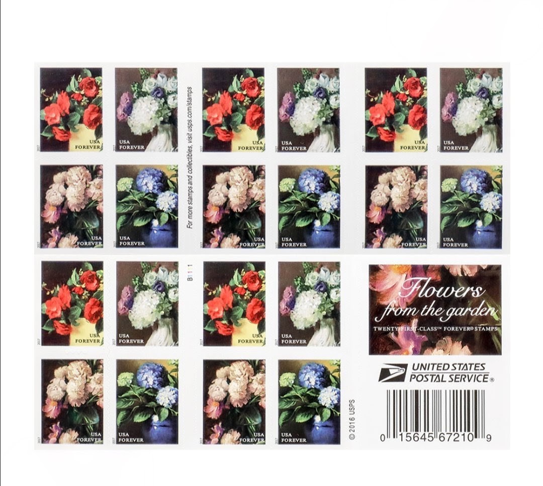 USPS 2017 Flowers From The Garden Forever Stamps Booklet of 20, Floral