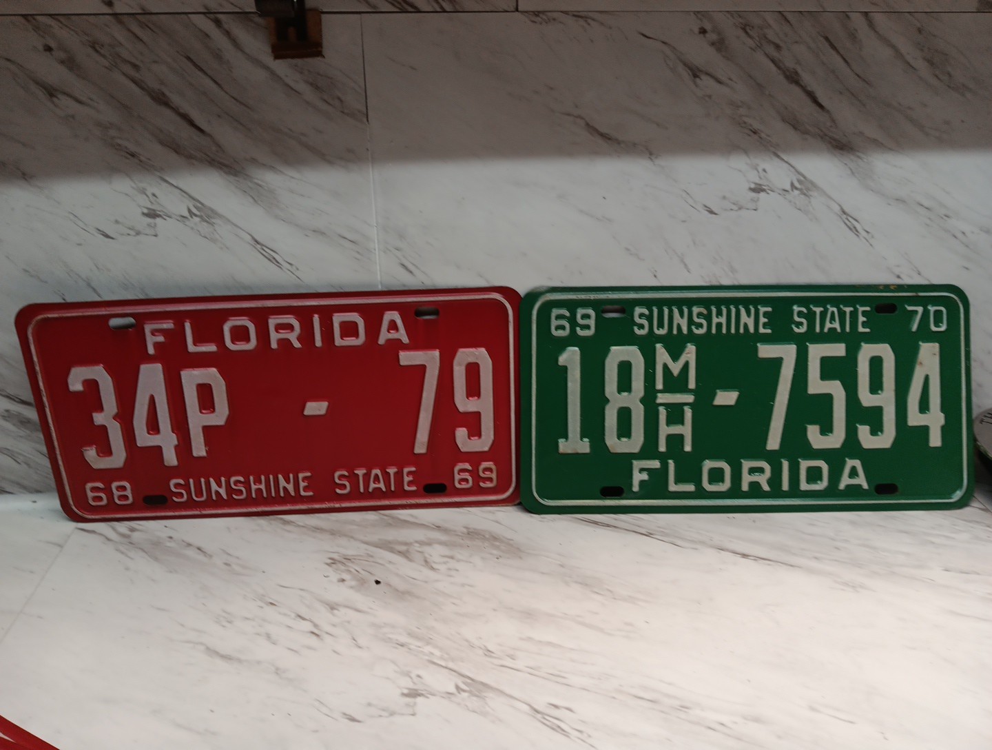 (2) FLORIDA  VINTAGE 1968/70 License Plates  near Mint Condition. Never Used