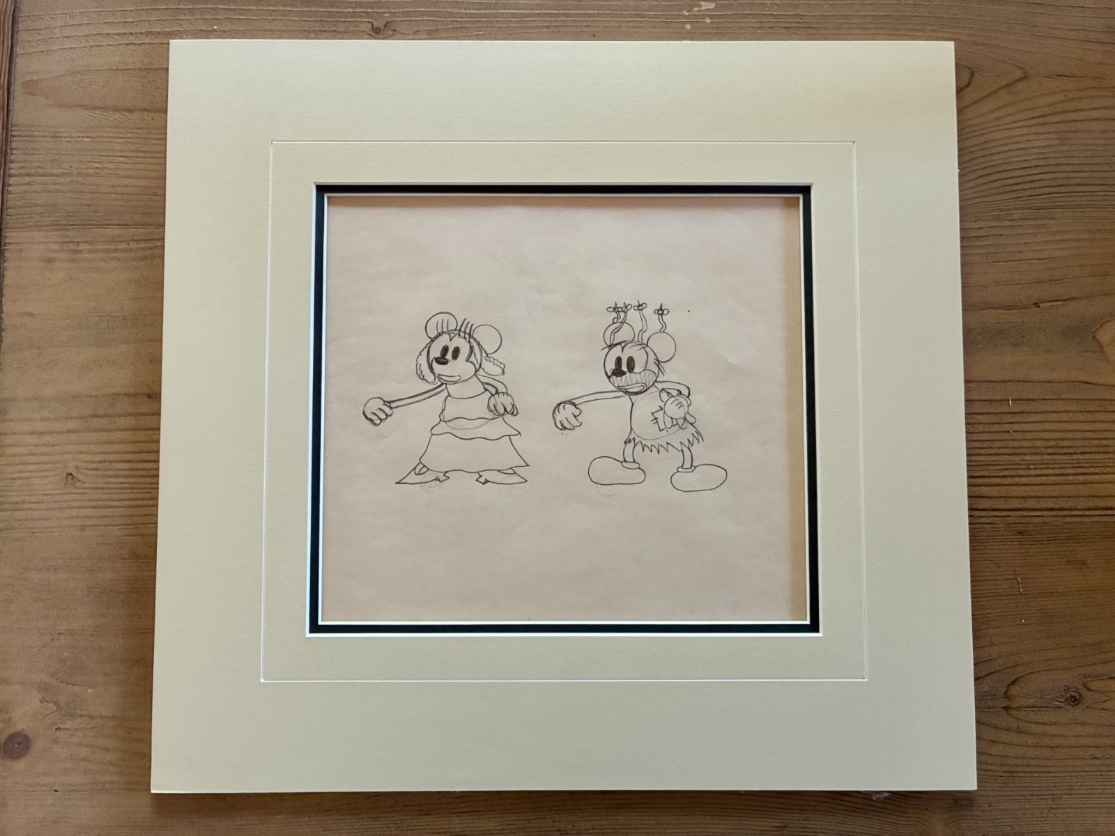 Vintage Disney Mickey & Minnie Original Production Drawing