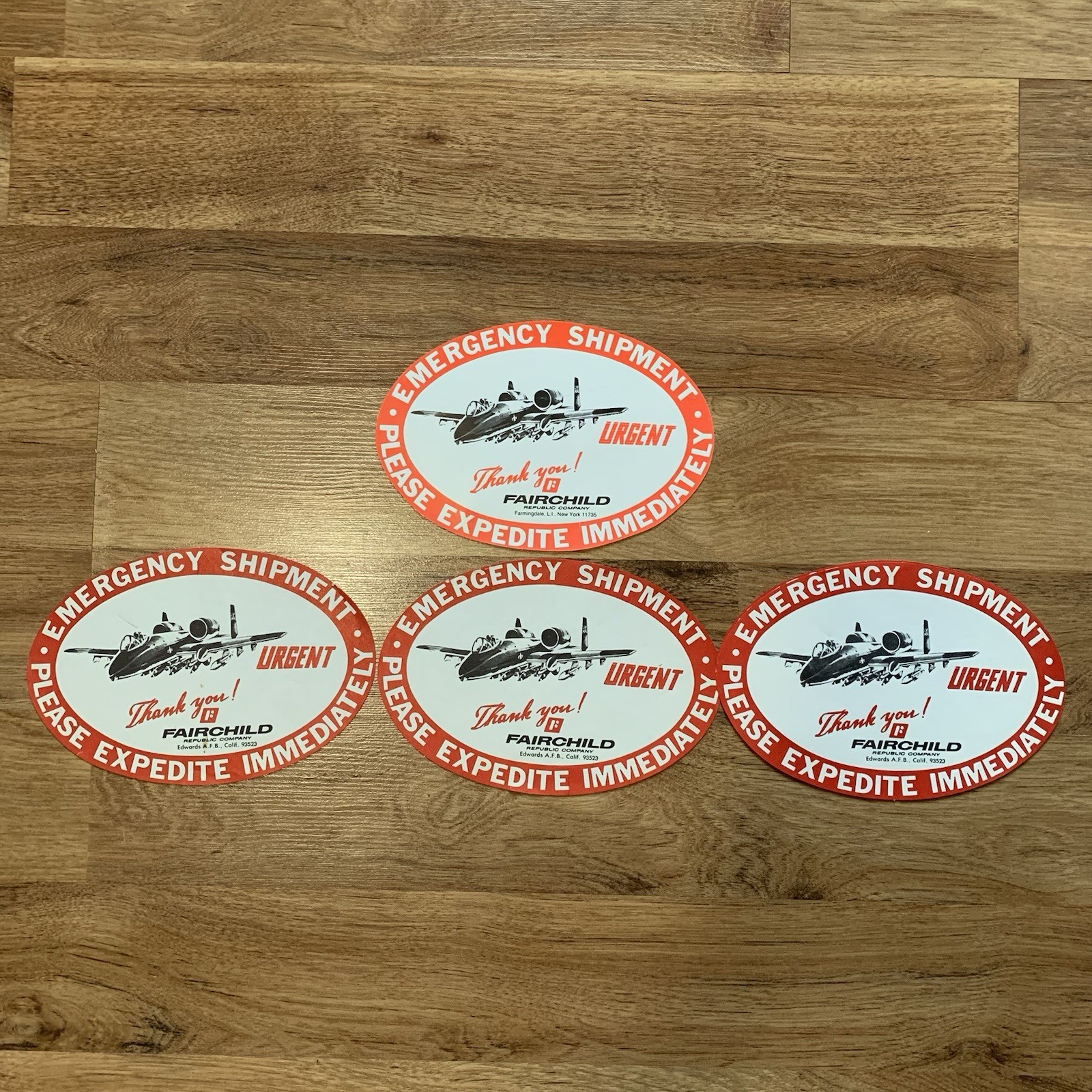 NOS Fairchild Republic A-10 Warthog Factory Shipping Label Decal Lot Edwards AFB