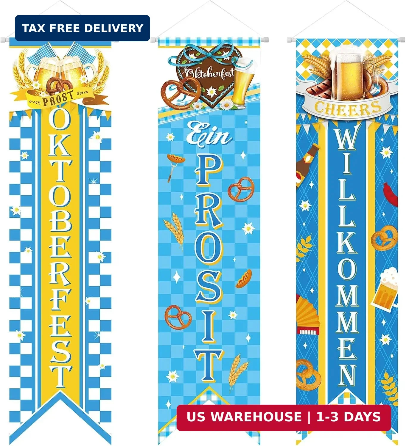 Chiisong Oktoberfest Bavarian Banners Decorations