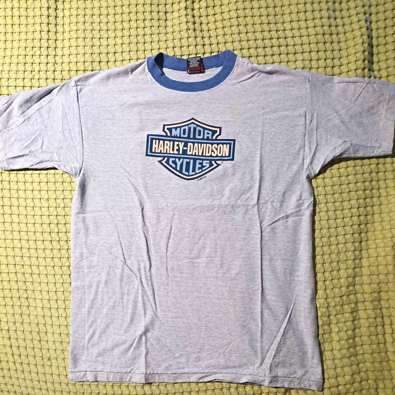 Vintage 1990 HarleyAspen Valley Glenwood Springs CO Ringer Shirt XL Holoubek