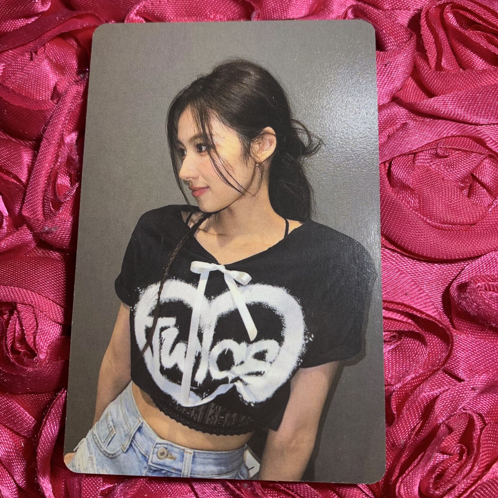 Sana TWICE 5 World Edition Kpop Girl Photo Card Black T