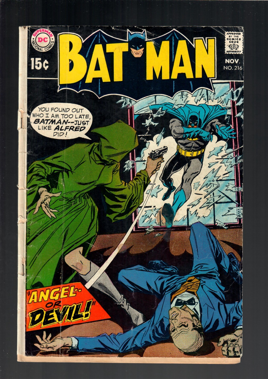 Batman #216 (DC Comics November 1969) Low Grade Cover Detached