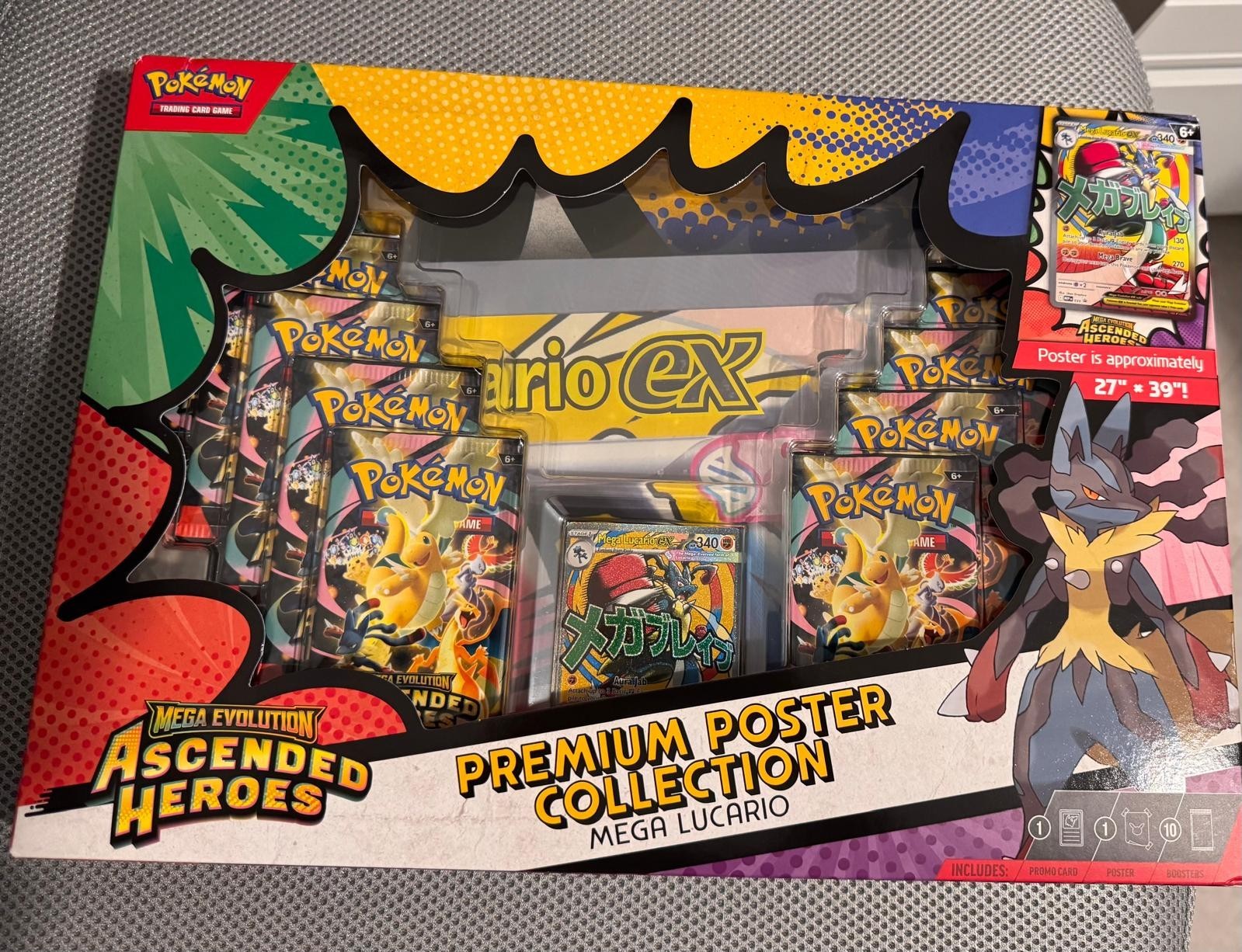 Pokemon TCG - Mega Lucario Ex Poster Collection Box - Sealed 