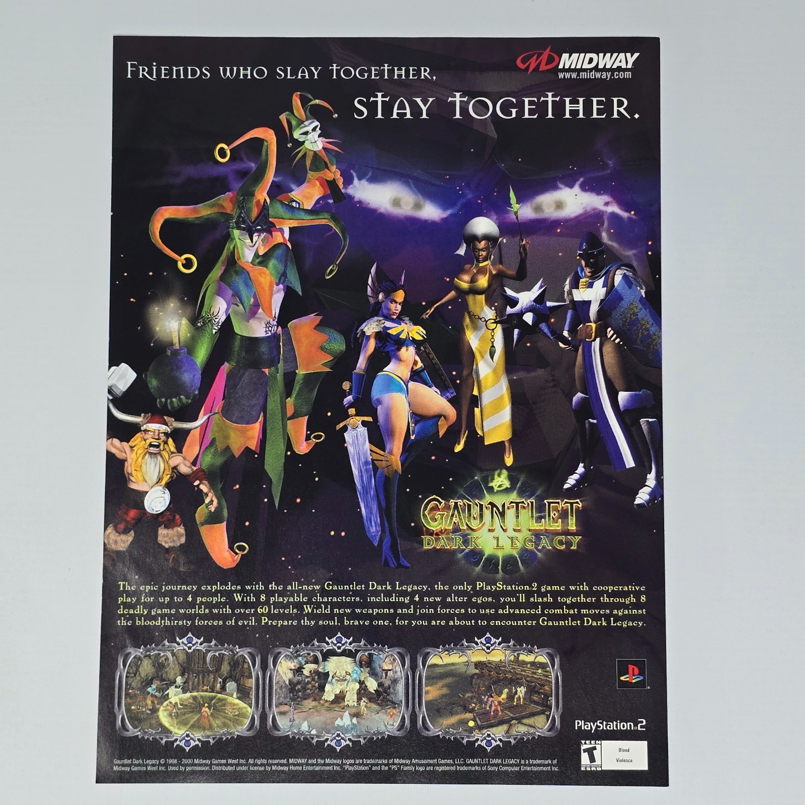 Gauntlet Dark Legacy PlayStation 2 PS2 Authentic Magazine Ad
