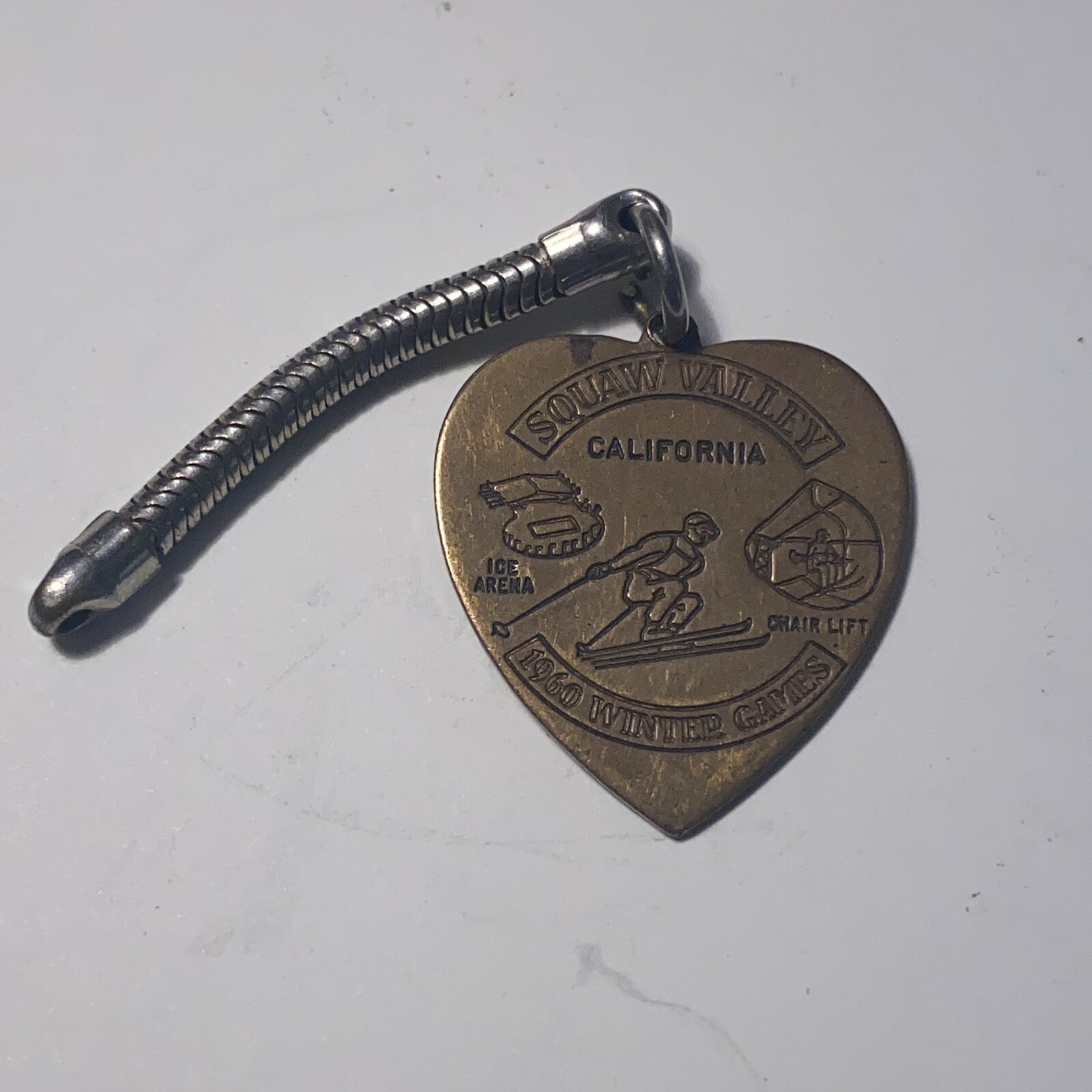 Squaw Valley California 1960 Winter Games Souvenir Metal Keychain