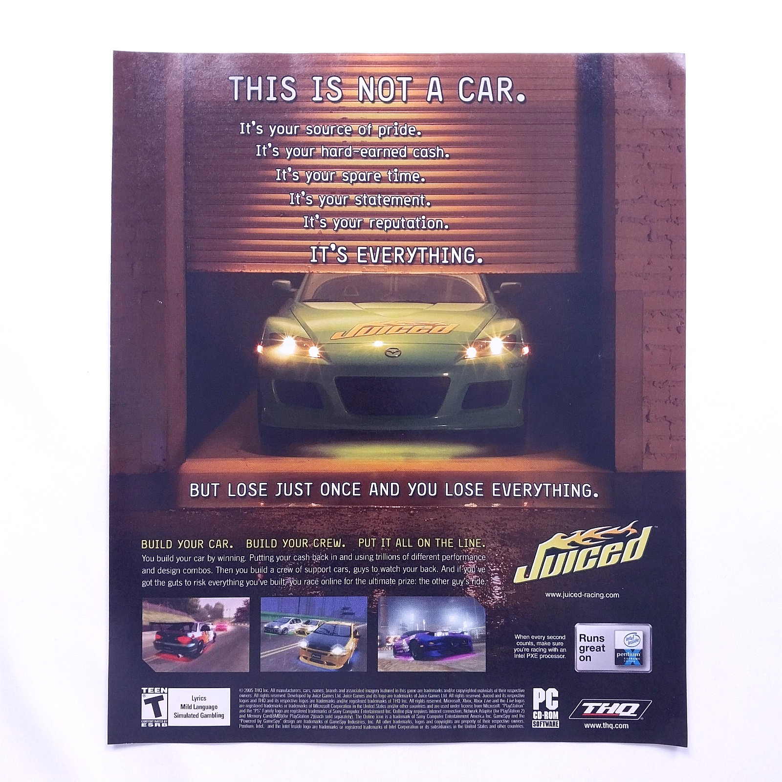 2005 Juiced Game Promo Vintage Magazine Print Ad Retro Collectible