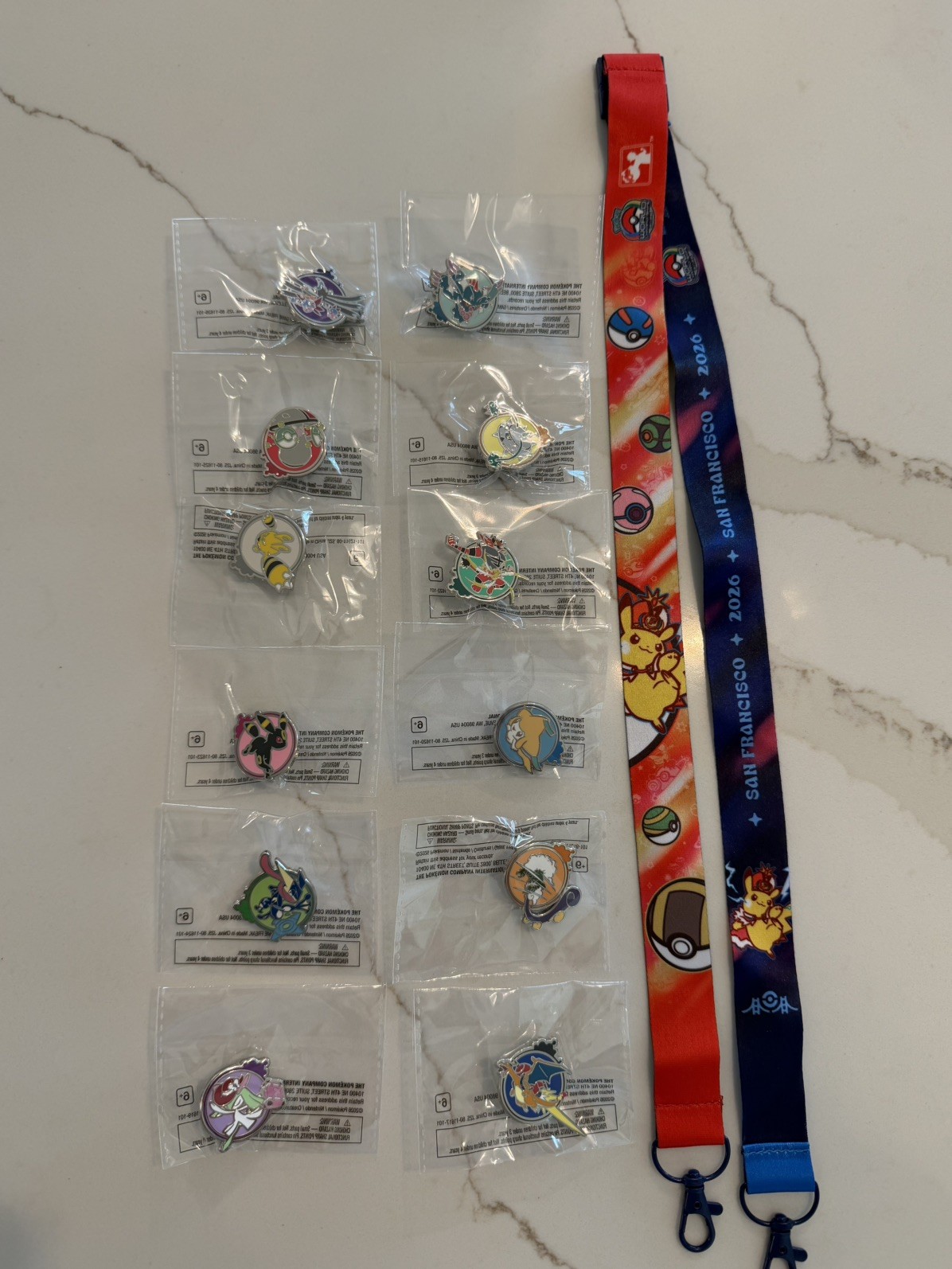 Pokemon PXP & WCS 2026 Pin Rally Set and Lanyard - New 