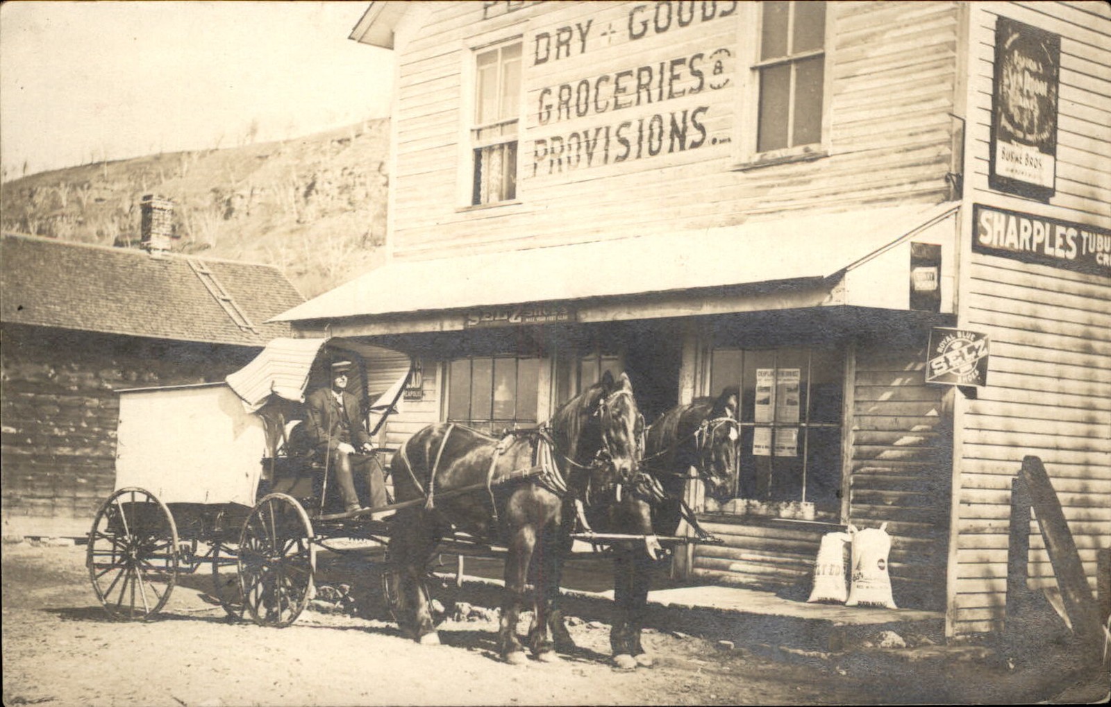 Diamond Bluff WI General Store & Horse Wagon c1910s Real Photo Postcard bhn