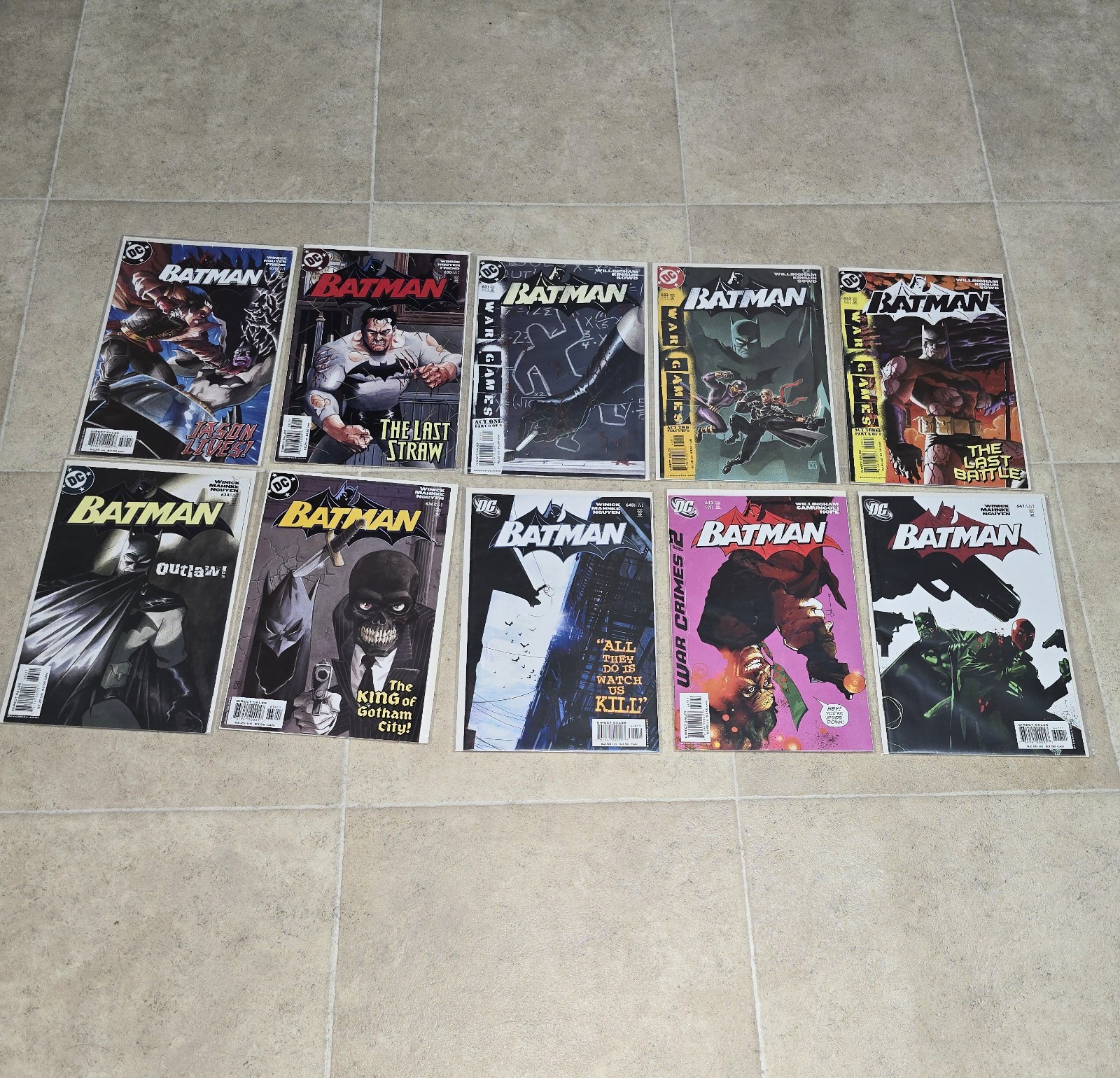 Batman (2004) 10 DC Comics Lot B&B #629,630,631,632,633,634,636,643,647,648 VF