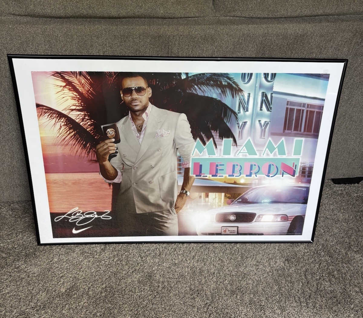 Nike LeBron James Miami Heat Miami Vice Promotional Display Poster Sign 2010