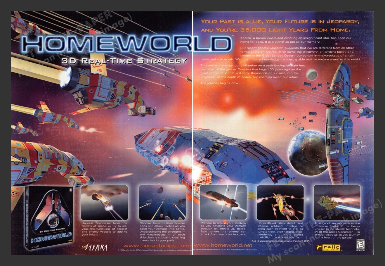 Homeworld 3D Real-time Strategy 1990s Video Game Print Advertisement (2 pg) 1999