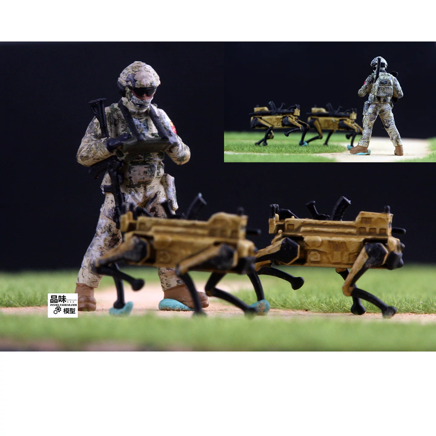 Homemade 1/72 Chinese PLA Robot Dog Operation Group Finished Colored Model