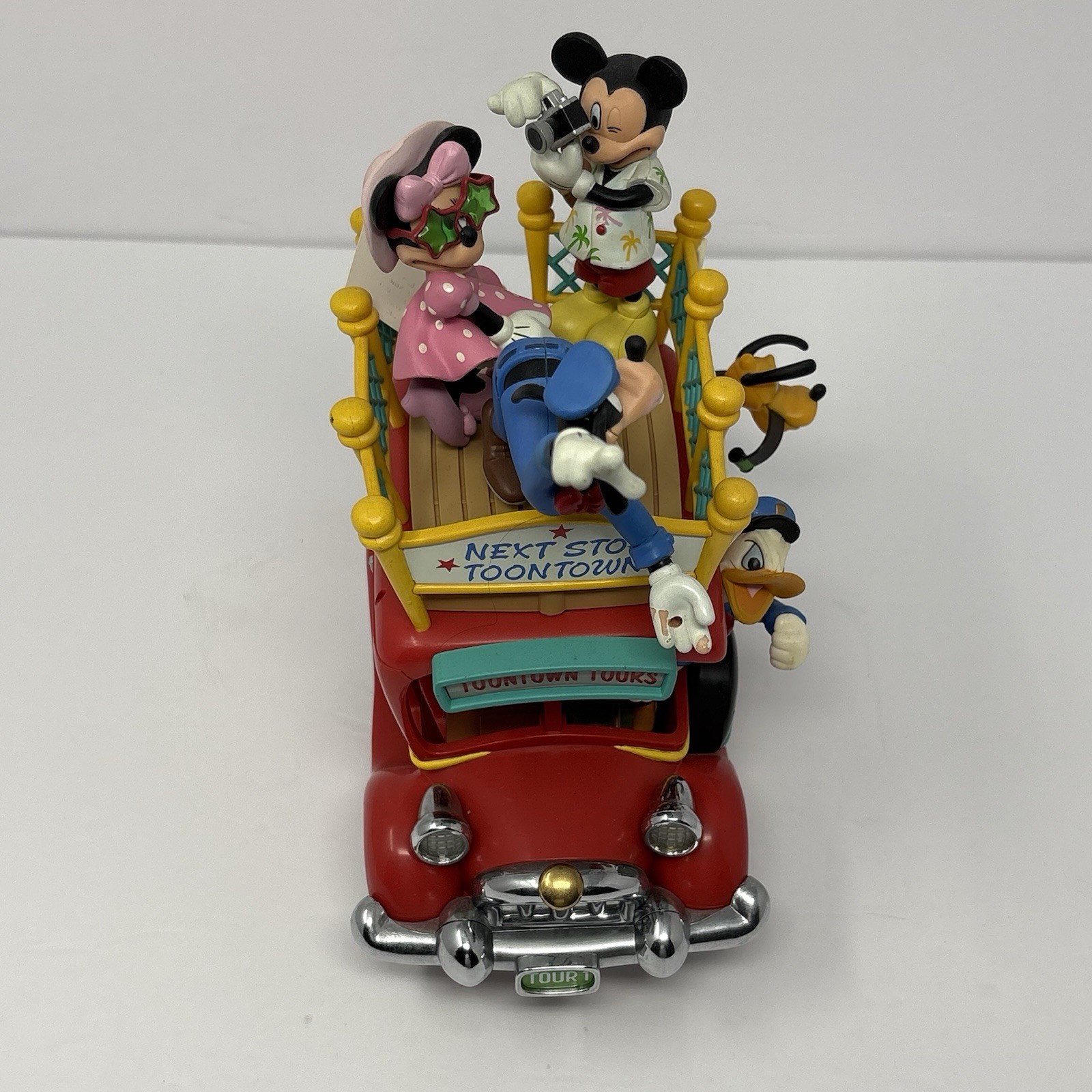 Disney Toontown Tours Musical Figurine Mickey Minnie Goofy Donald Pluto