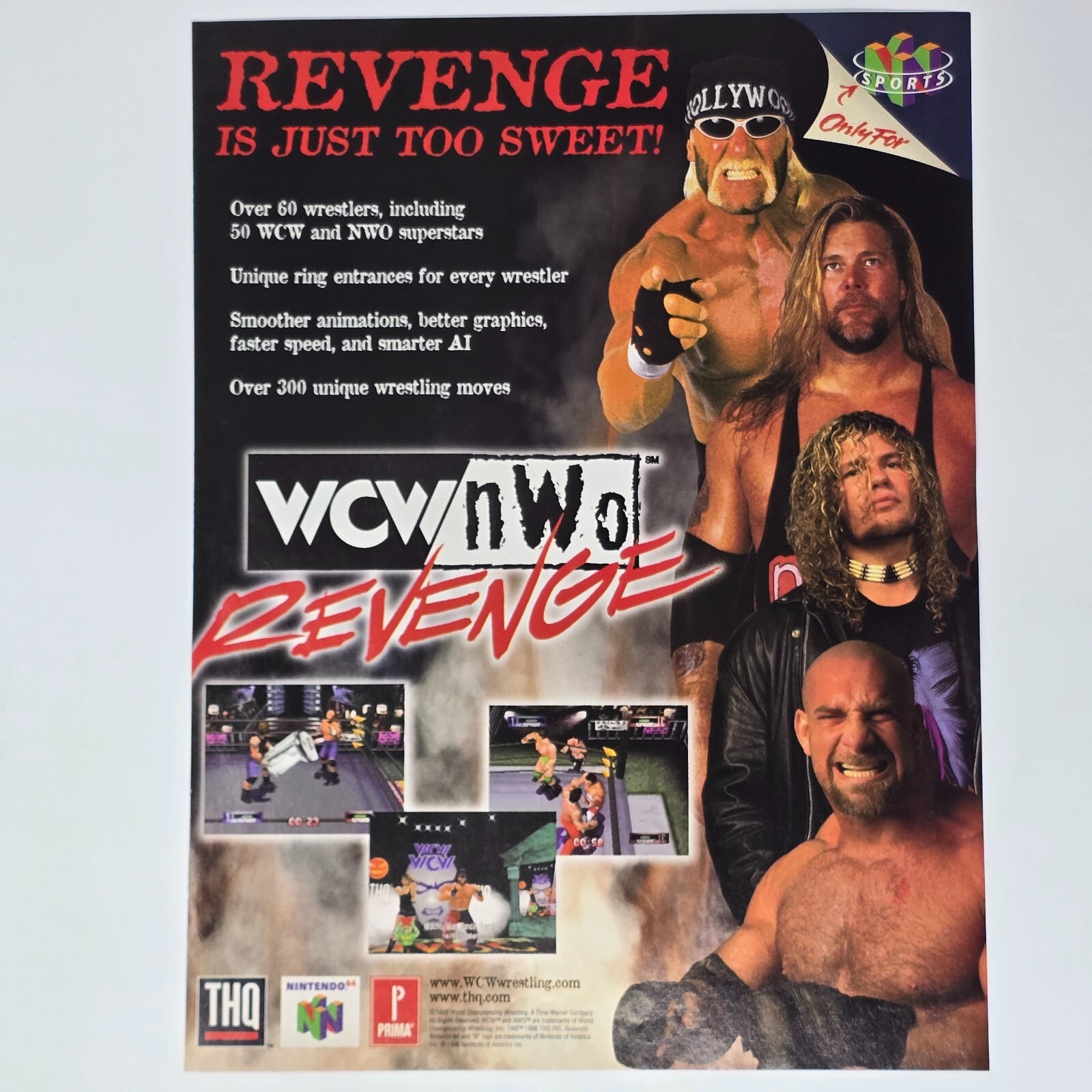 WCW NWO Revenge Nintendo 64 N64 Too Sweet Print Ad/Poster Promo Art