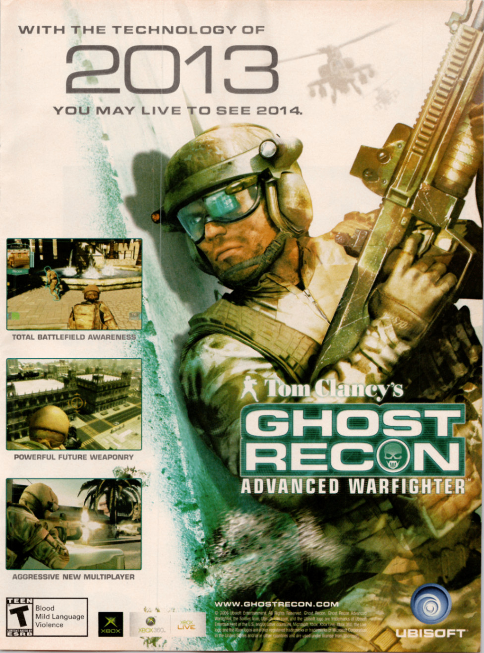 Ubisoft Ghost Recon Advanced Warfighter Promo Print Ad Xbox 360 2006