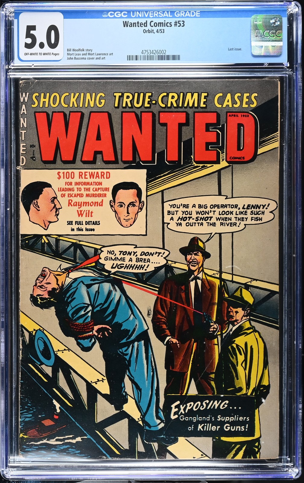 Wanted Comics #53 - Orbit 1953 CGC 5.0 Last issue.