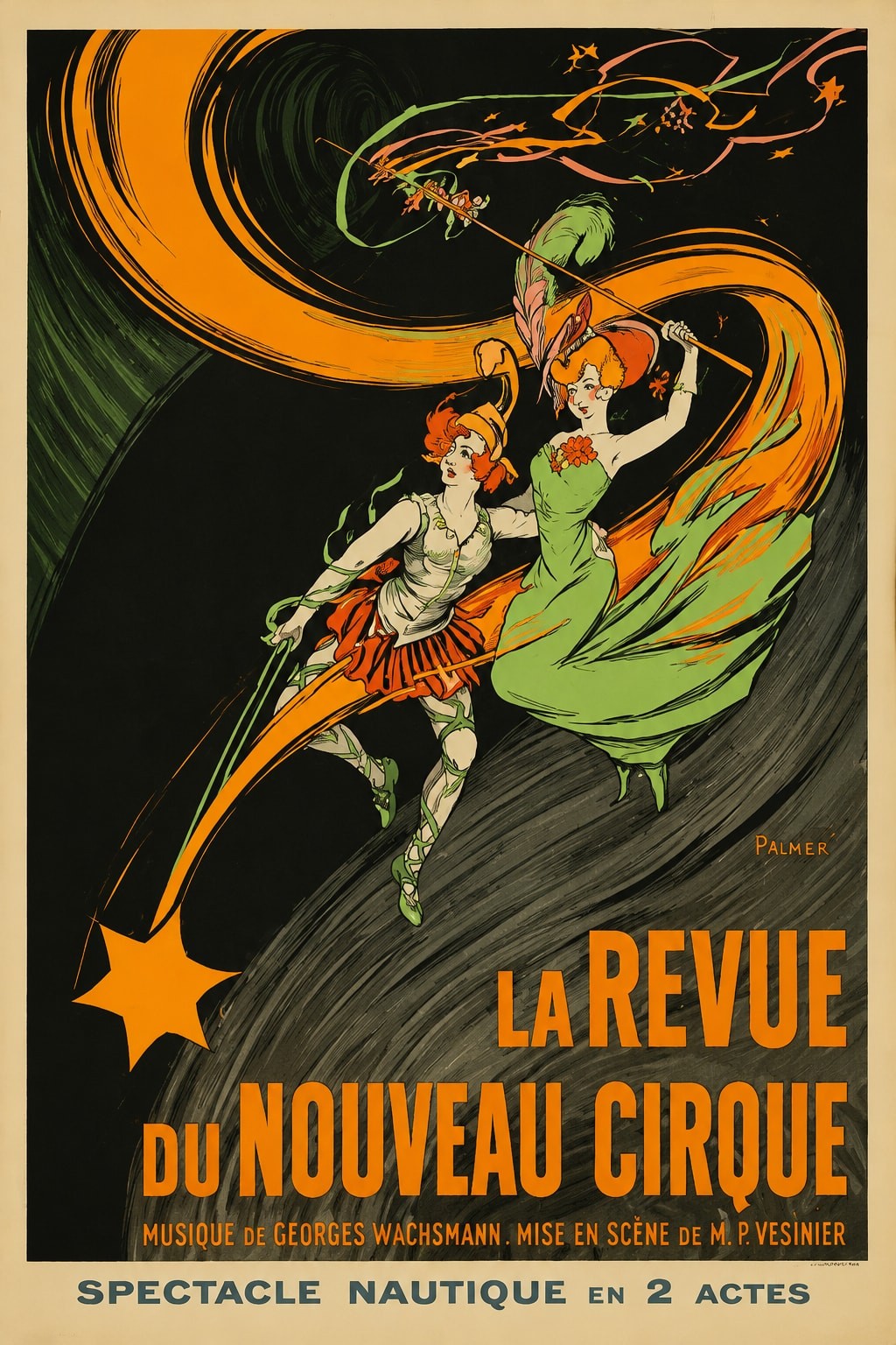 La Revue du Nouveau Cirque 🌟 Vintage French Poster Art Print 24x36” Premium