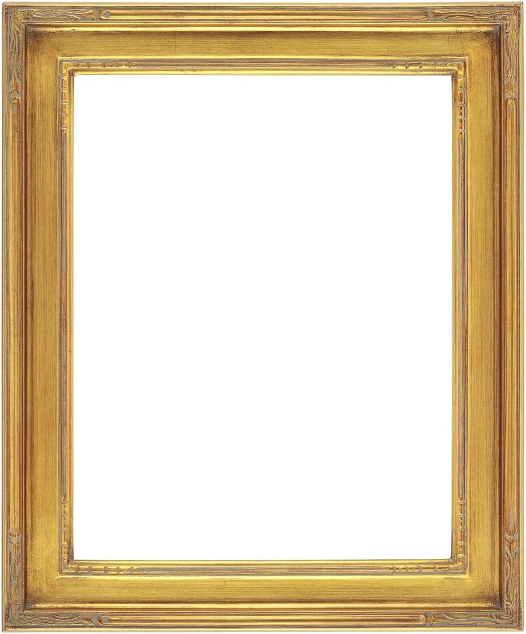 Museum Quality Gold Picture Frame - Solid Wood, 18x24, Hand-Leafed Design