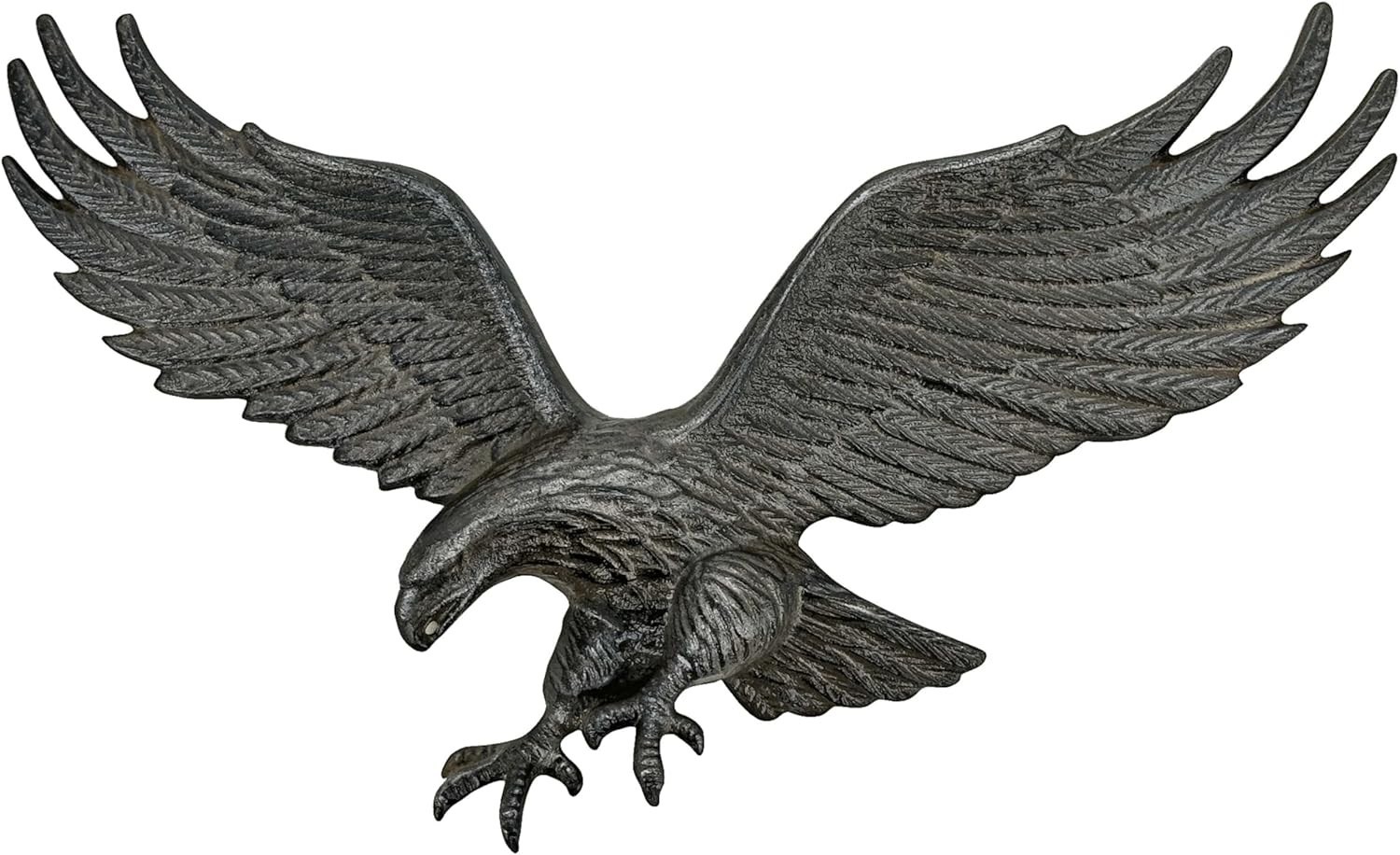 Cast Iron Black Eagle Wall Decor, Outdoor Metal Eagle Statue for Wall Art, USA