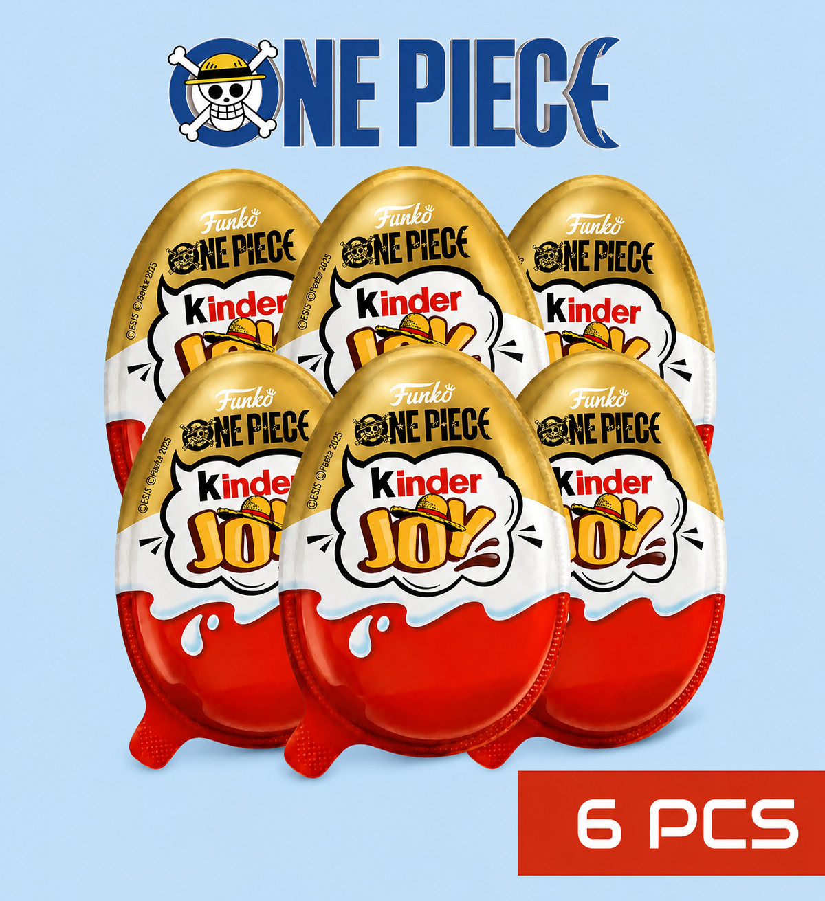 SET 6 X Kinder Joy One Piece  Funko Pop Mini Figures NEW 2026