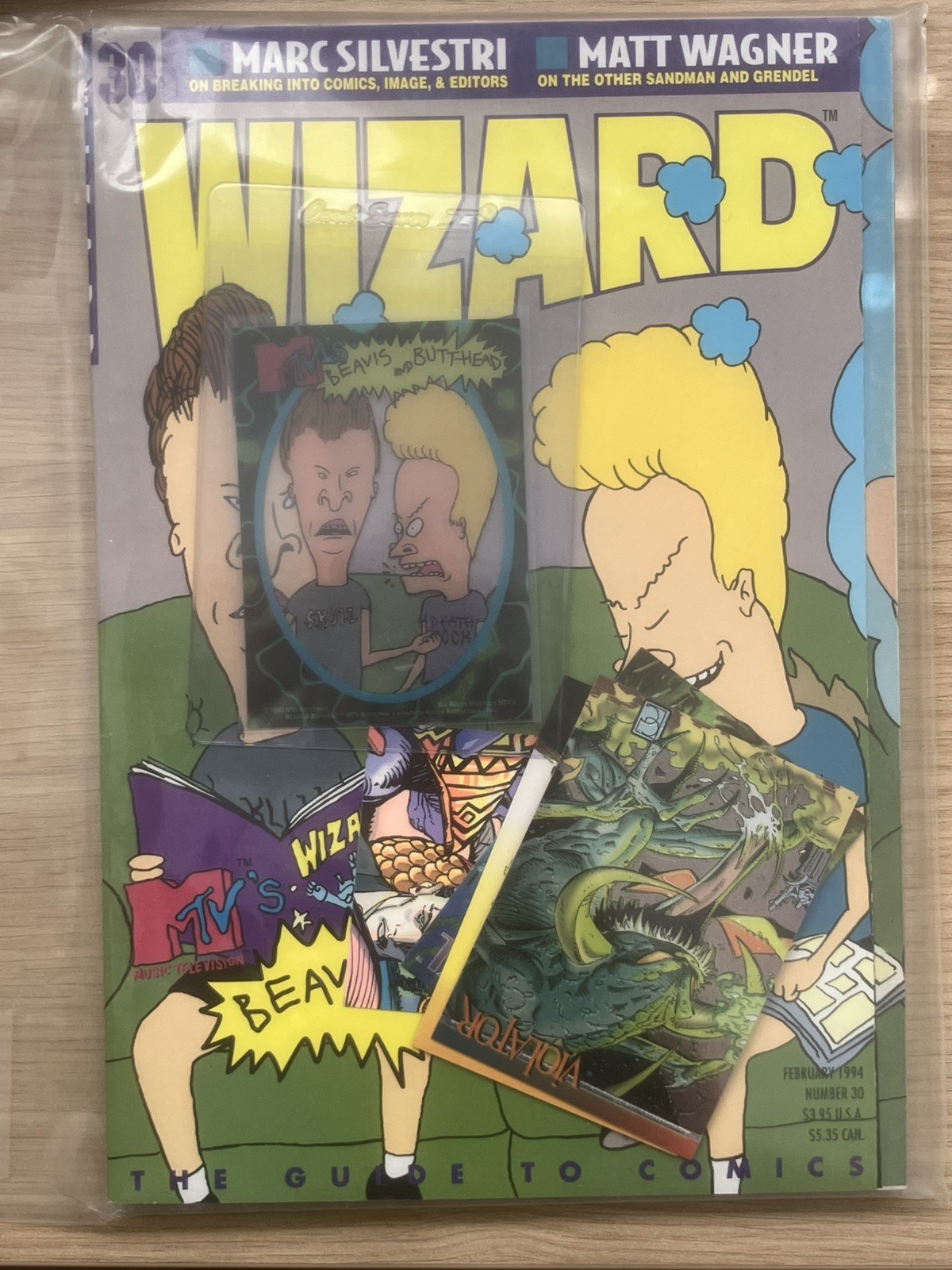 GEM MINT - 1993 Wizard Magazine #30 BEAVIS AND BUTTHEAD MTV Acetate Insert Card