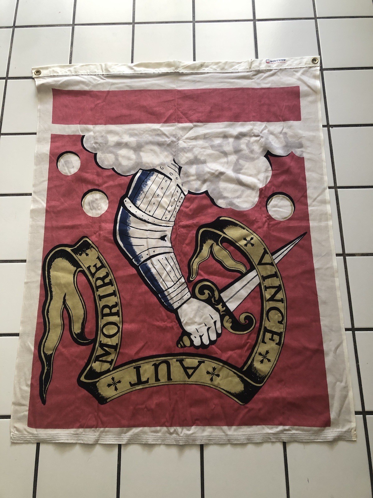 Vintage Bedford Flag 34”x45” Bulldog 100% Cotton Bunting Cloth USA Fast Shipping