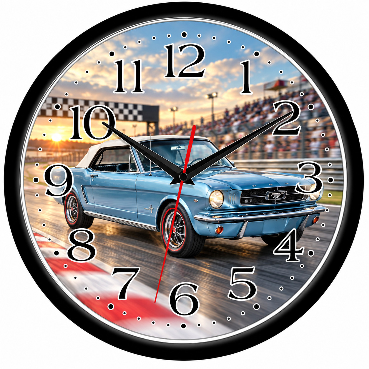 1966 Ford Mustang Convertible 10 Inch Wall Clock | Friends and Family Gift