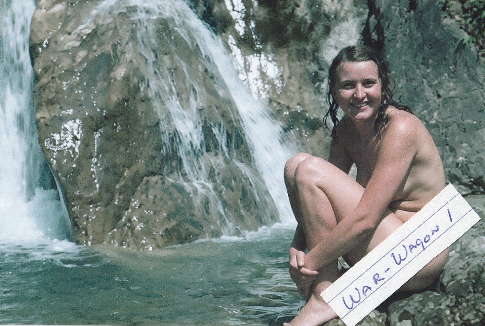 German WW II Photo   -     Eva Braun  Swiming   In Color