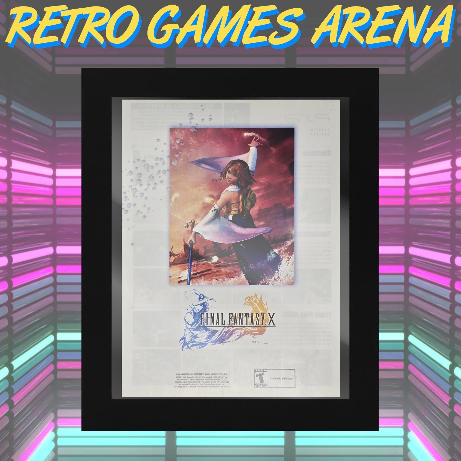 FRAMED 12.5x10 Final Fantasy X 10 PlayStation 2 PS2 Authentic Magazine Print Ad