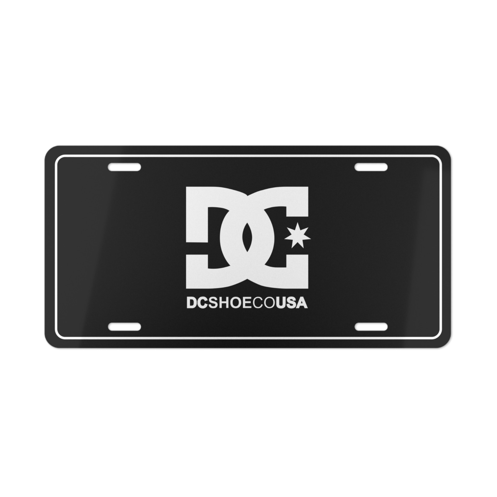 DC Shoes Emblem, License Plate Auto Car Tag Metal Aluminum (Vanity Plate)