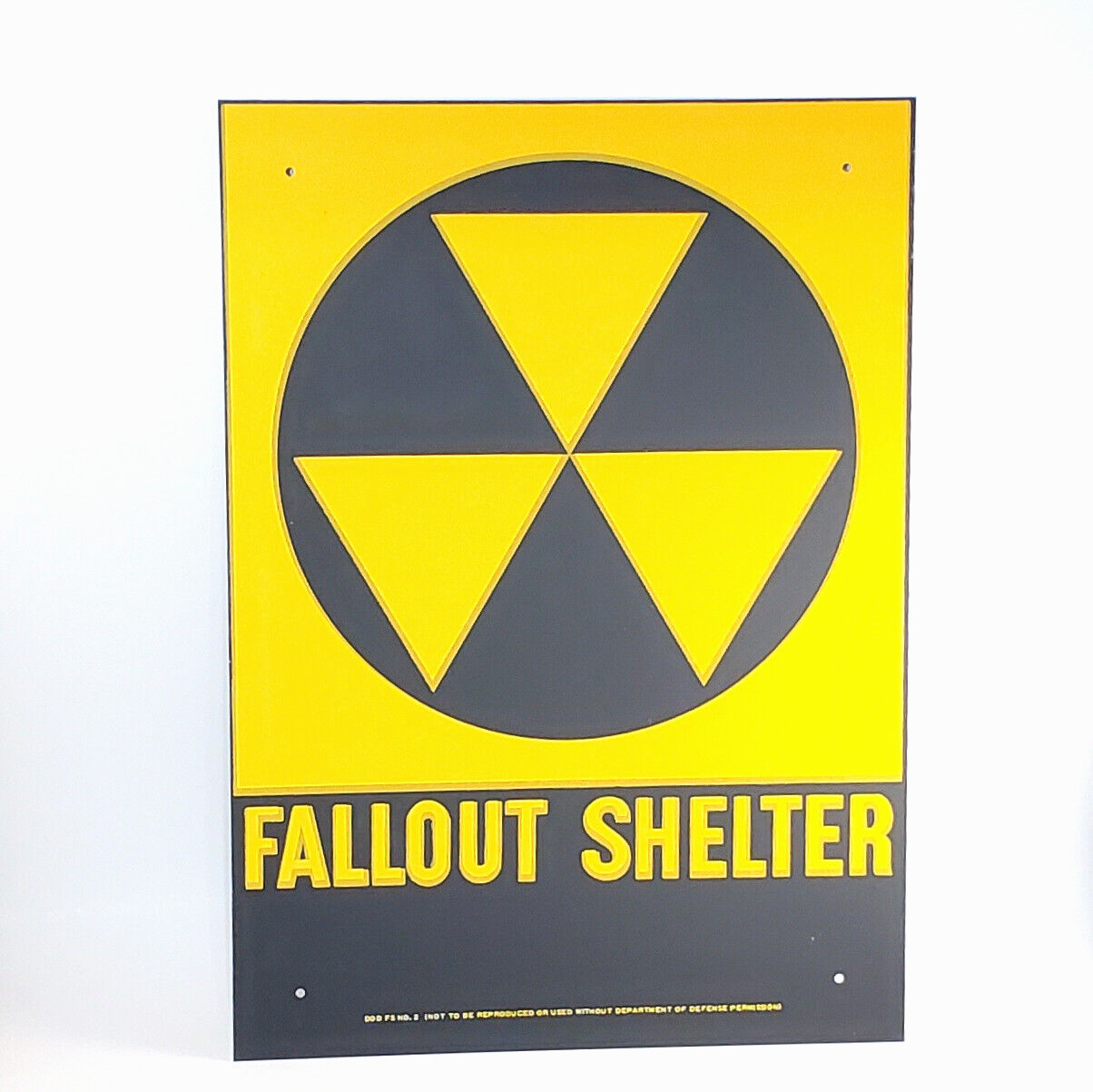 Vintage Original Fallout Shelter Steel Sign Government Issue 10