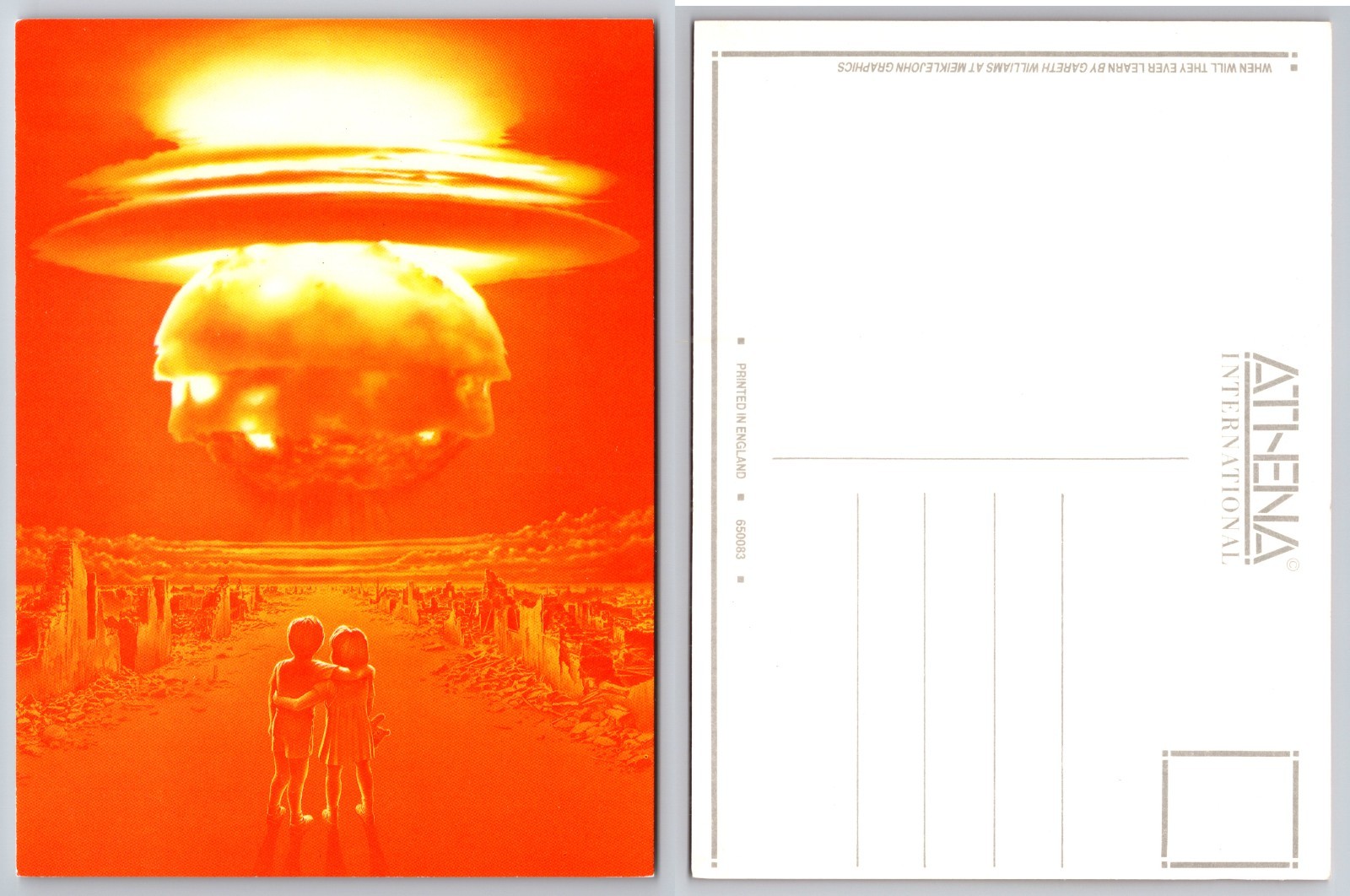 Continental Couple Watching Nuclear Explosion Postcard