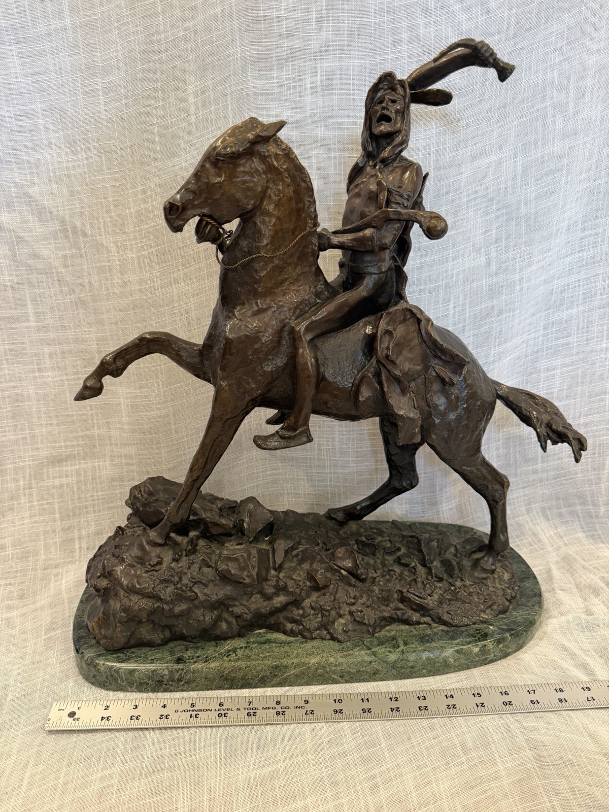 Bronze Sculpture “The Triumph” Copy After Frederic Remington 20”x 19”x 8” 52lbs