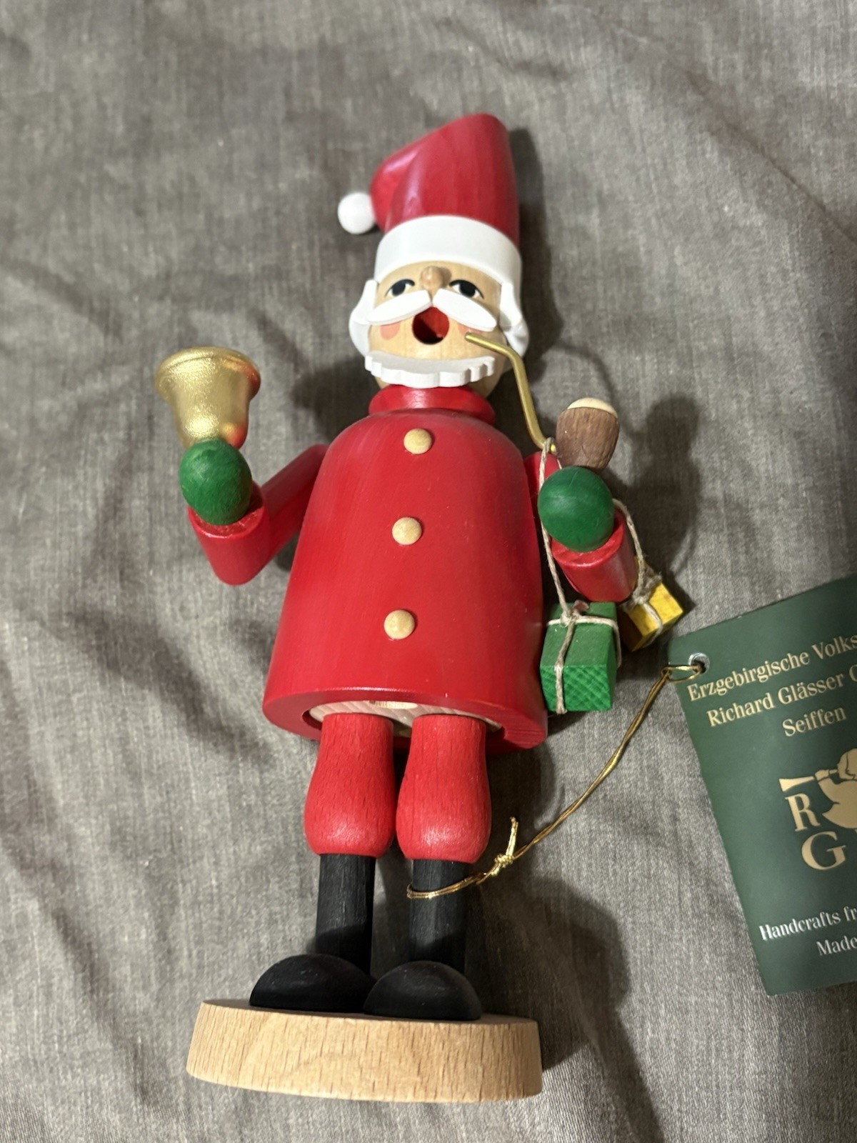 Erzgebirgische Volkskunst Germany Christmas Santa Claus  Incense Smoker