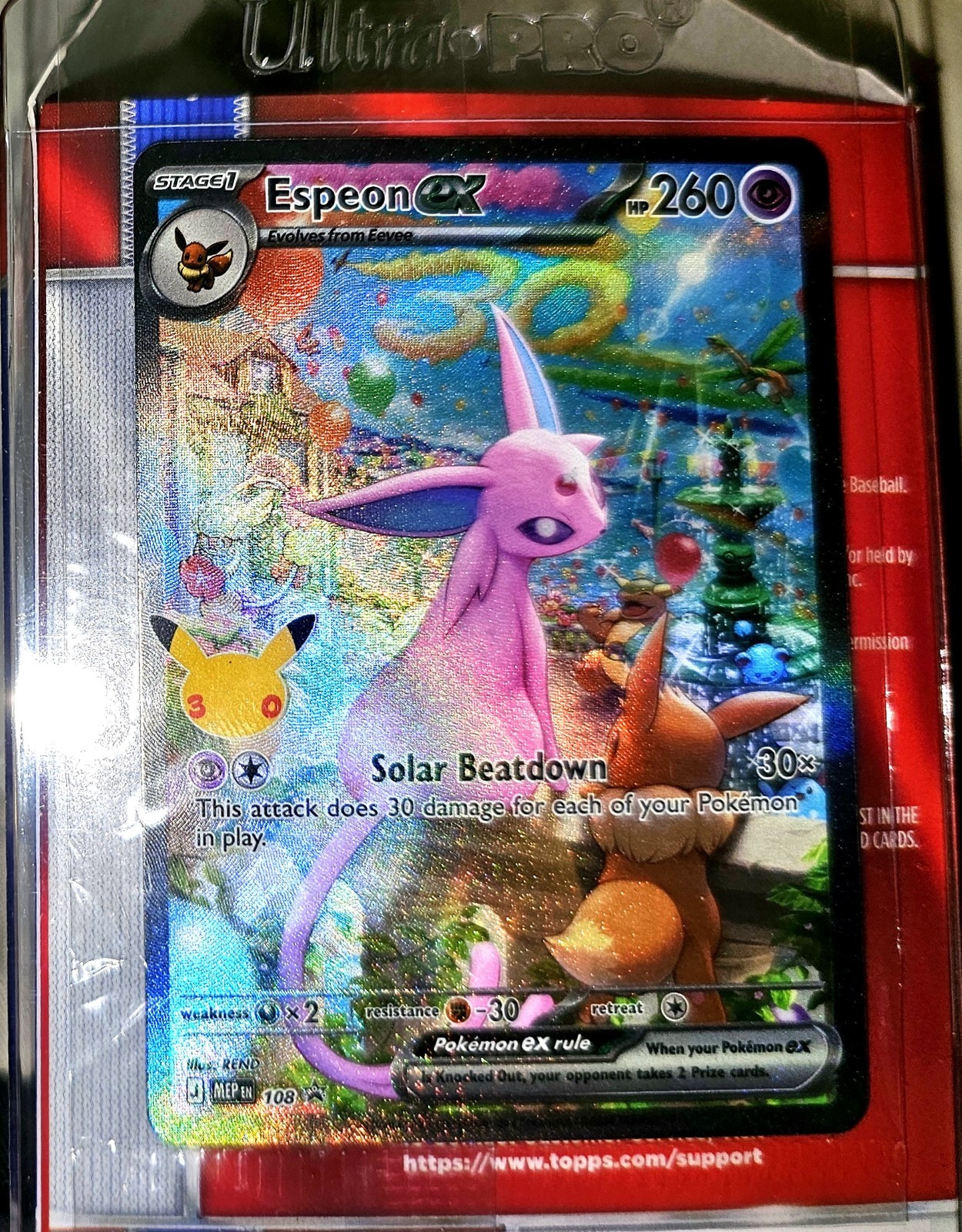 2026 Pokemon TCG English 30th MEP EN 108 Espeon ex Black Star Promo
