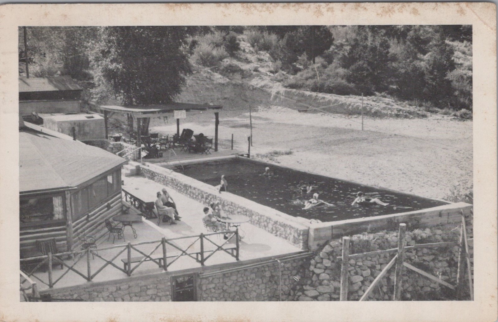 Postcard Silver Cliff Ranch Natural Hot Water Pool Buena Vista CO 1955