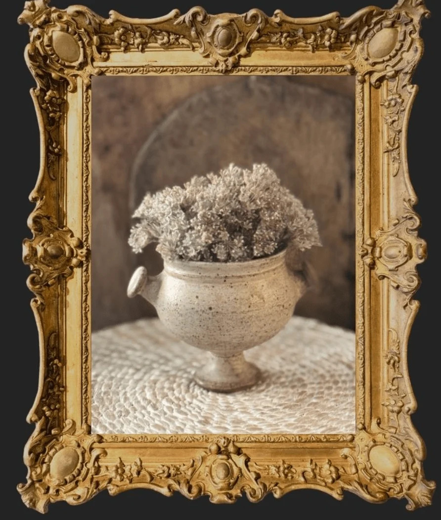 Vintage French Cream Footed Shrek Ear Pot