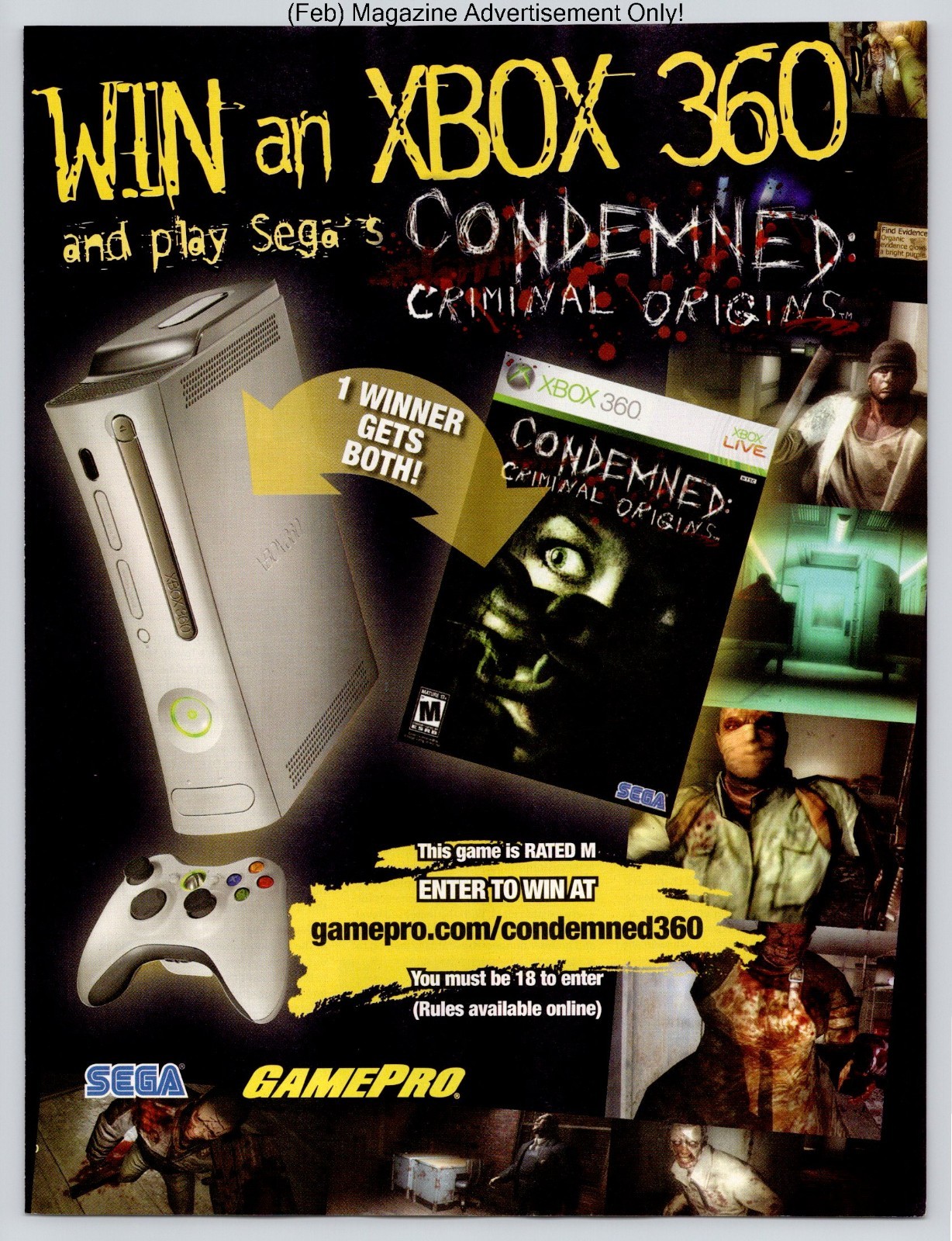 Xbox360 contest Condemned thriller sweepstakes 2006 Advertisement