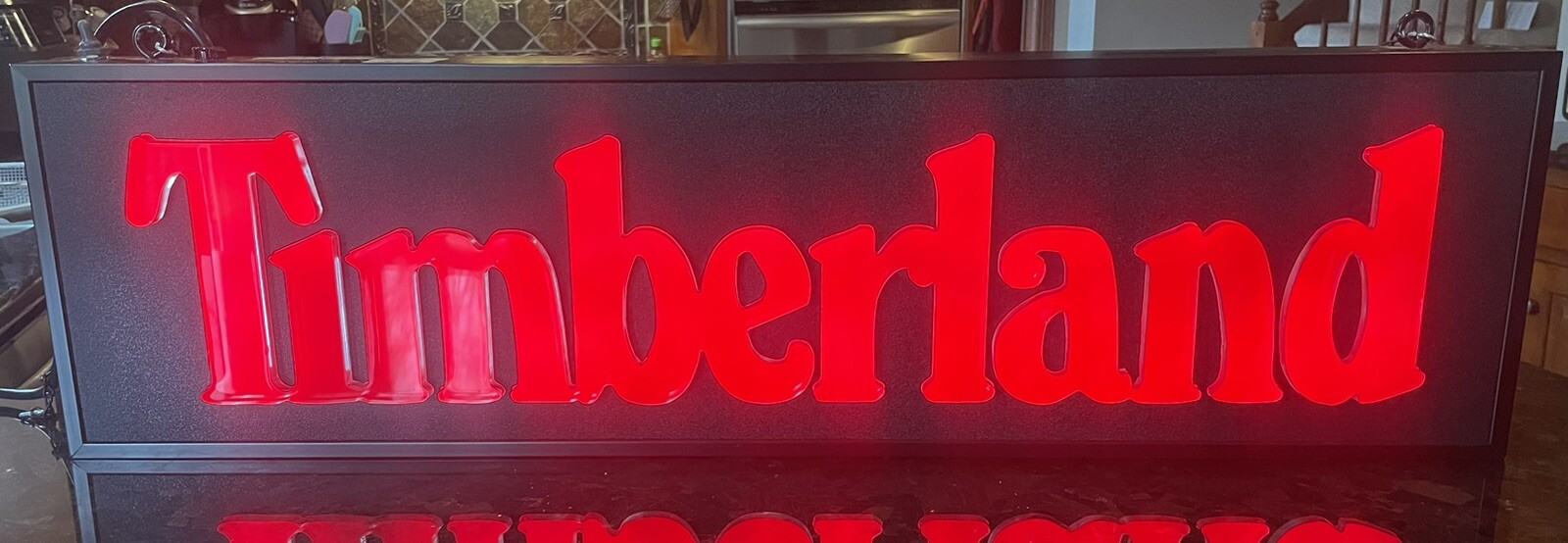 RARE Lighted Timberland Sign 40” X 11” X 3.5” Raised Letters Excellent Condition