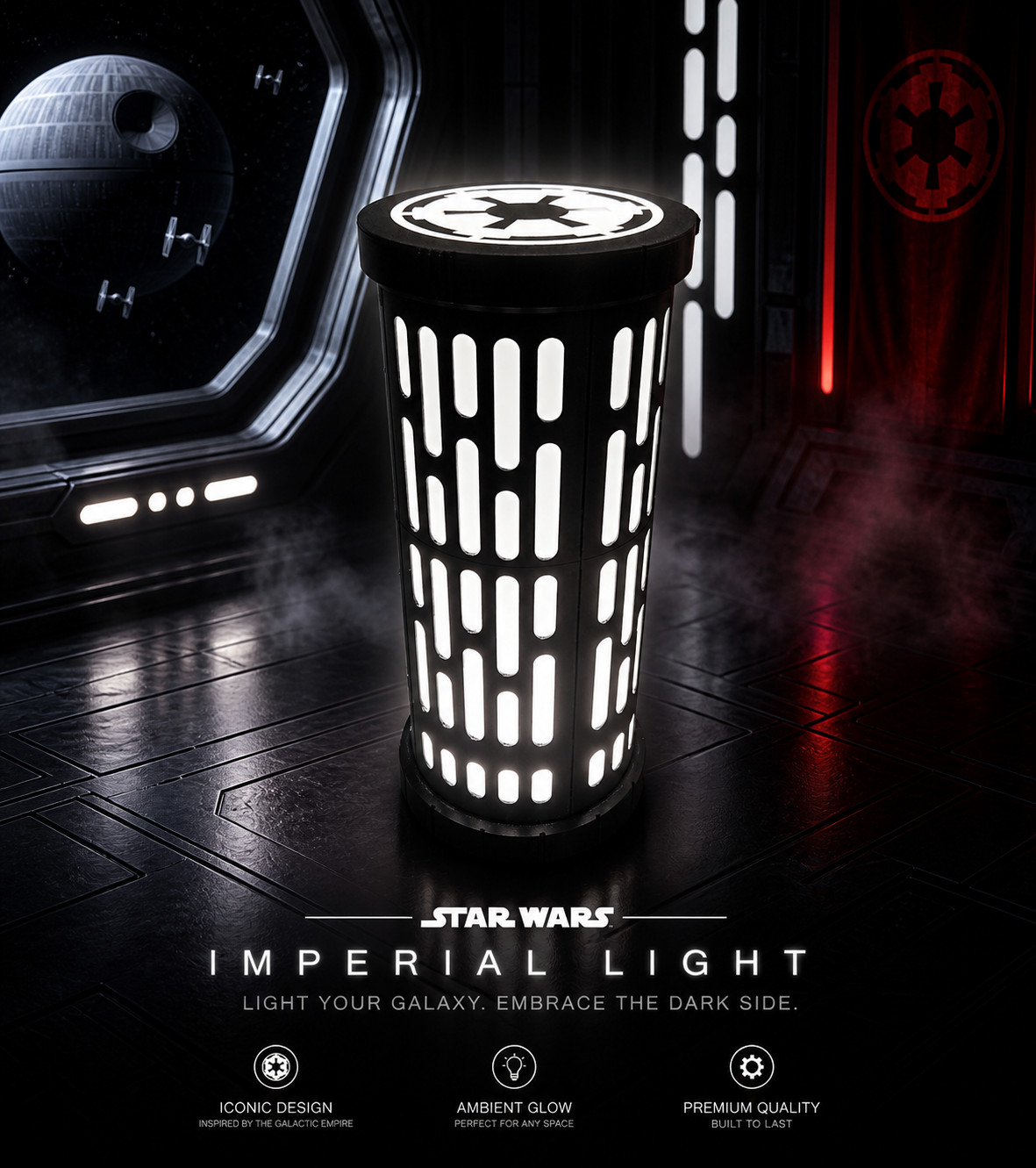 Galactic Empire Lamp — Custom Made In USA - Star Wars Lamp