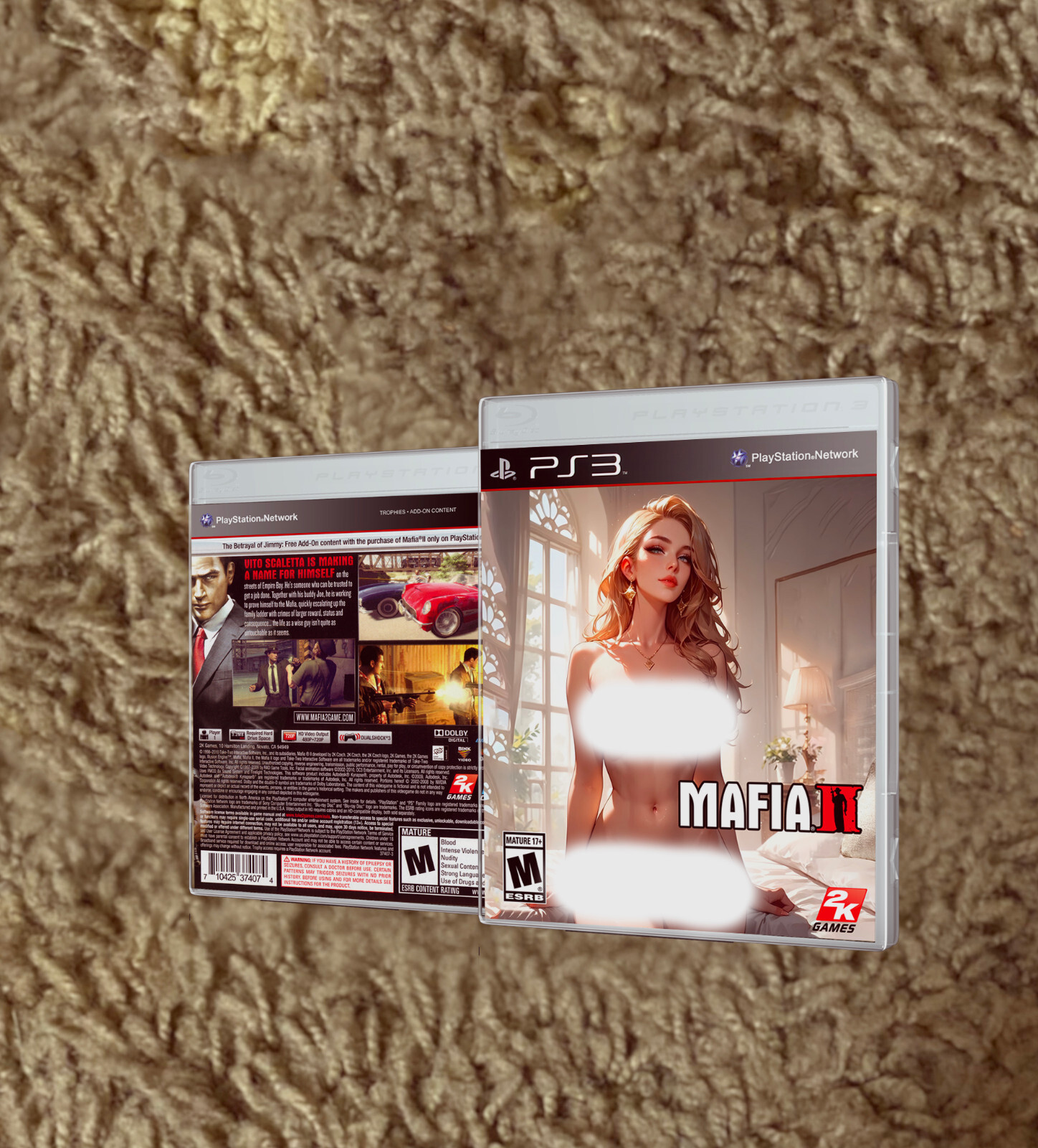 CUSTOM COVER ART ONLY MAFIA II PS3 NO GAME NO CASE