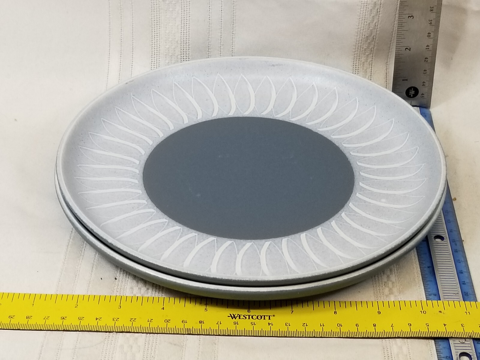 2 Denby-Langley Echo Blue Dinner Plates