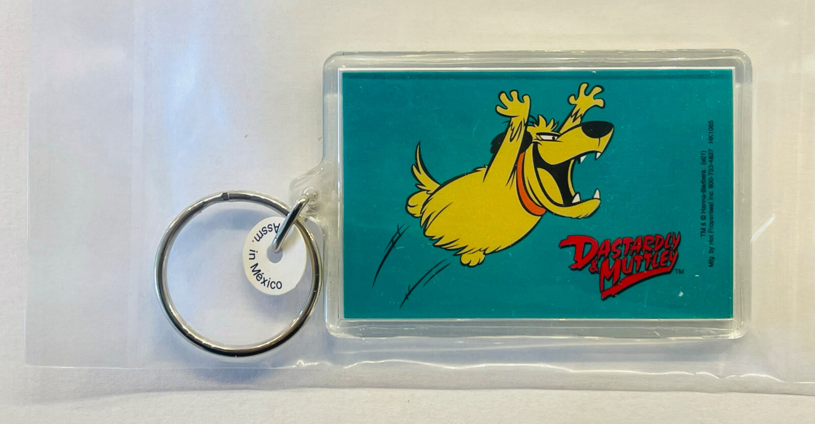 1998 Vintage TV Cartoon Key Chain Dasterdly & Muttley - New in Sealed Baggie