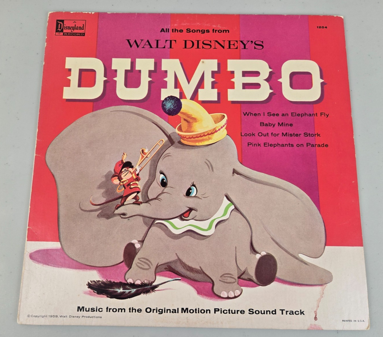 1959 WALT DISNEY'S DUMBO LP 12