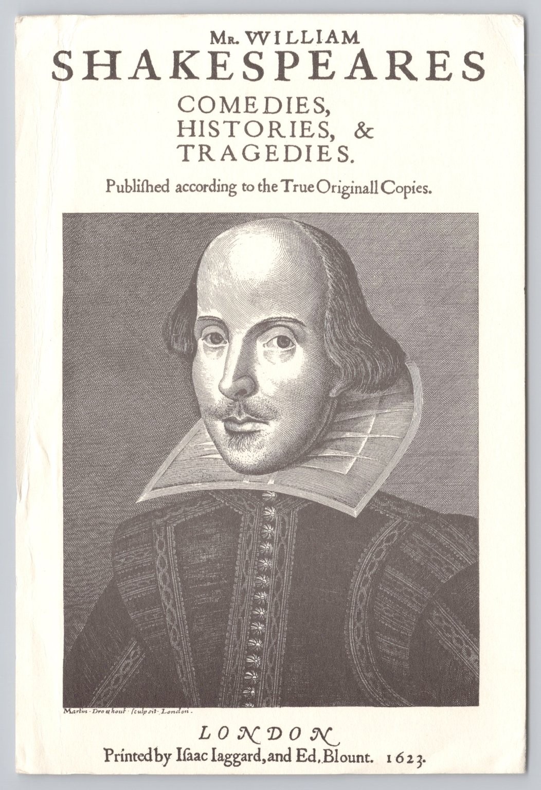 1623 Shakespeare First Folio Title Page Postcard London Folger Library