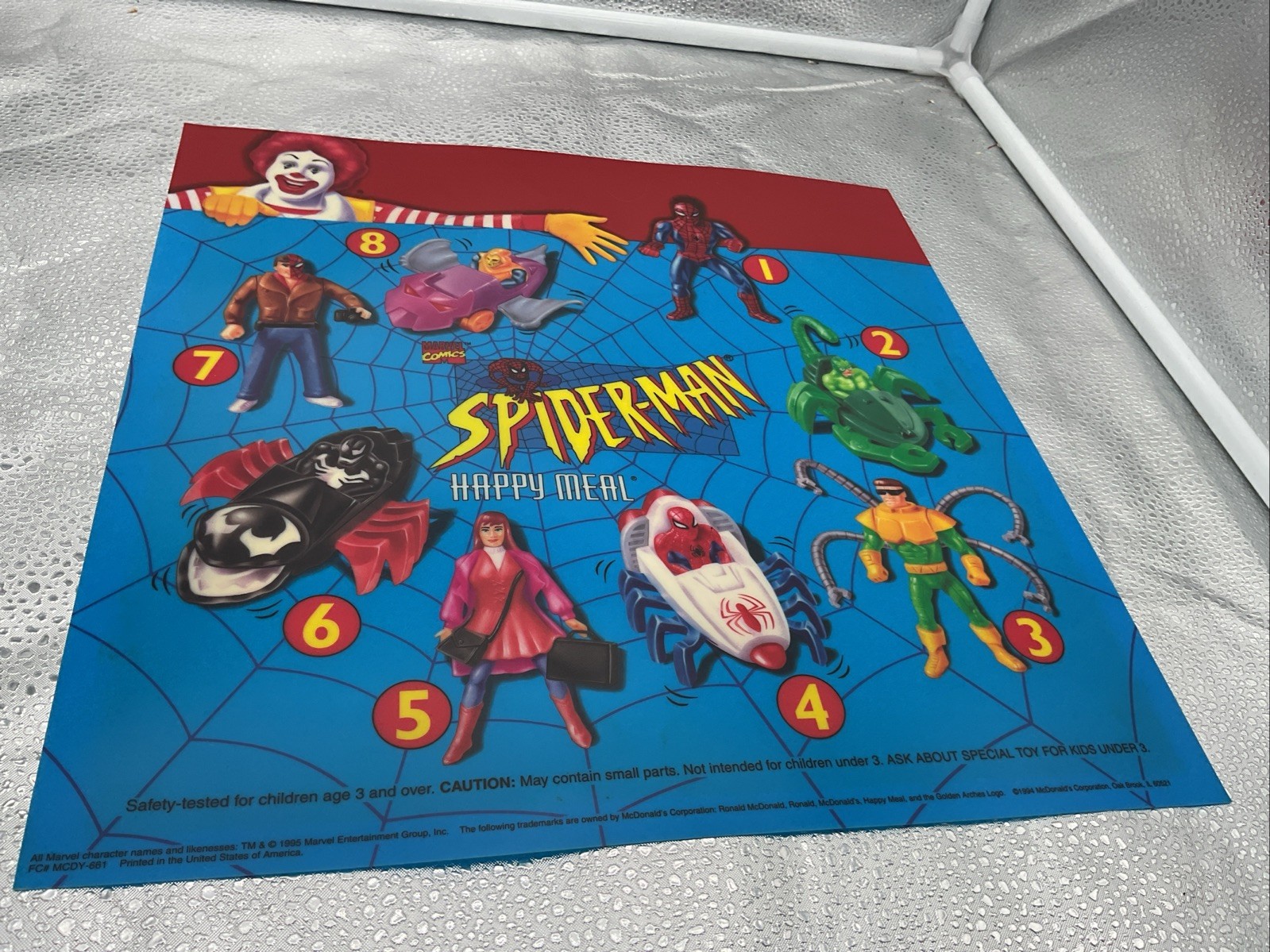 1995 McDonald's Happy Meal In-Store Vinyl TOY Display Insert SIGN Vintage