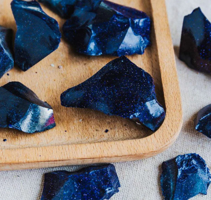 3PCS Raw Blue Sandstone Healing Crystal Rock Specimens Gift Home Decor Gift