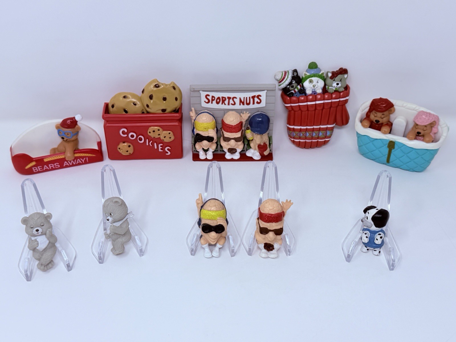 Vintage Giftco Sports Nuts, Sleeping Bears Family Refrigerator Magnet Lot